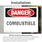 Signmission Combustible Danger Sign, Vinyl Decal, 10in W x 7in L, 2PK OS-2PACK-DS-D-710-L-2343 - alternate 6